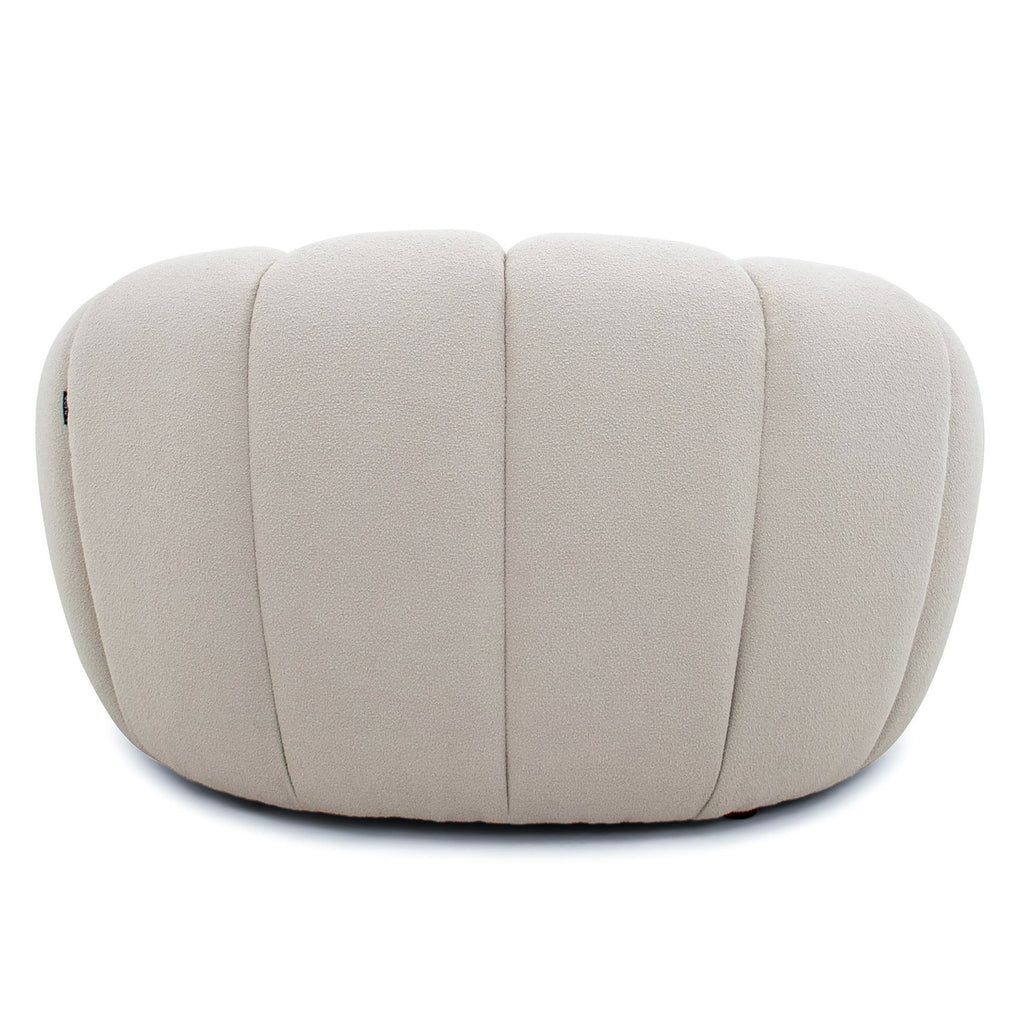 Yolonda - Modern Curved Beige Fabric Chair