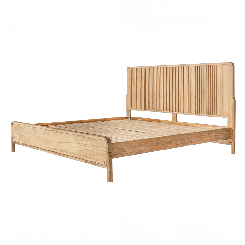Mikala - Modern Natural Oak Bed - Modern Natural Oak Bed