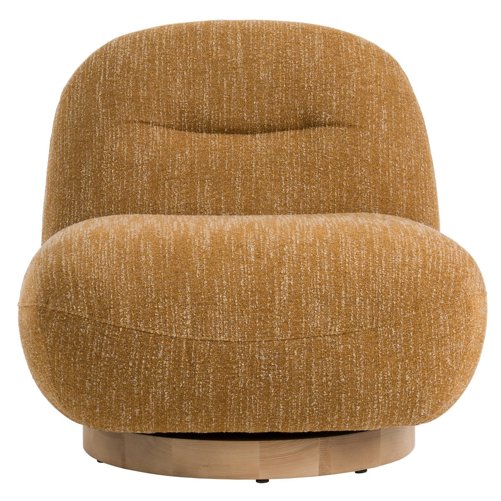Renee - Modern Mustard Fabric Swivel Accent Chair