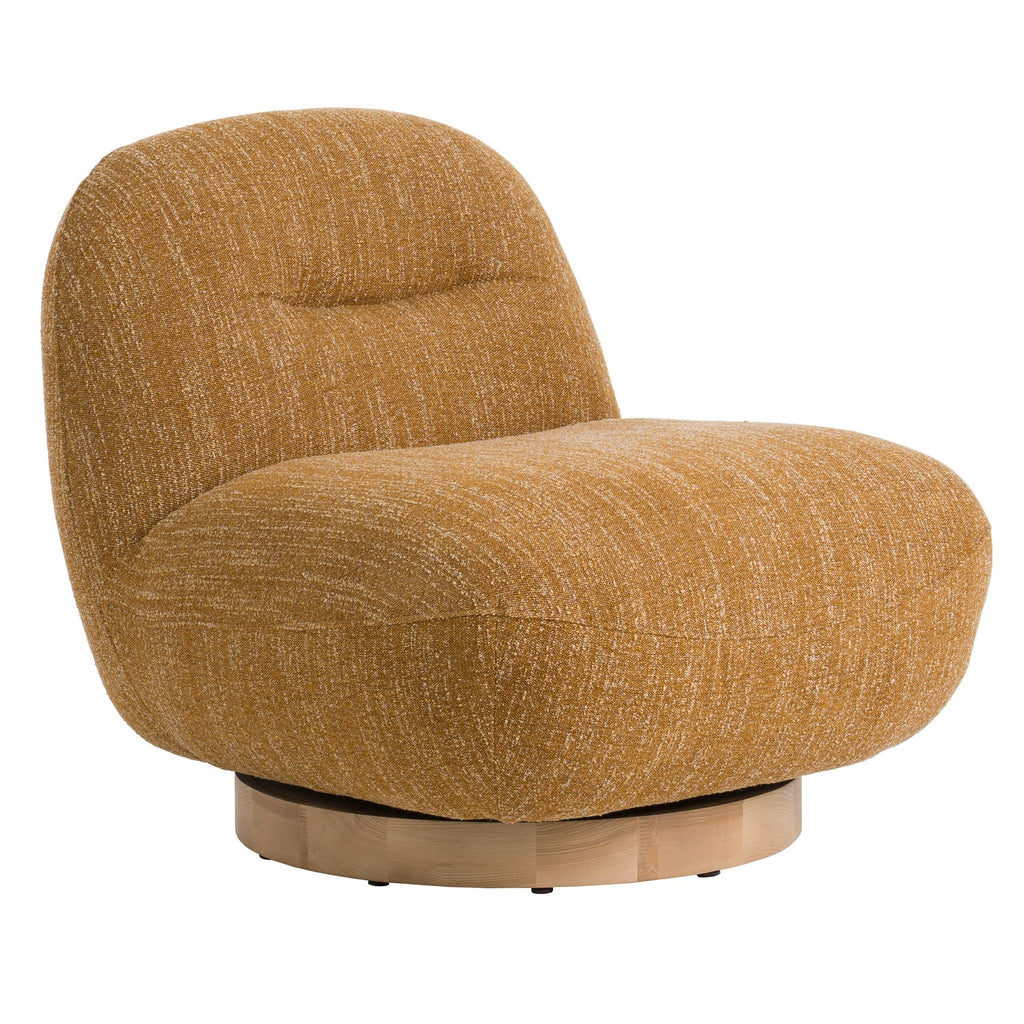 Renee - Modern Mustard Fabric Swivel Accent Chair