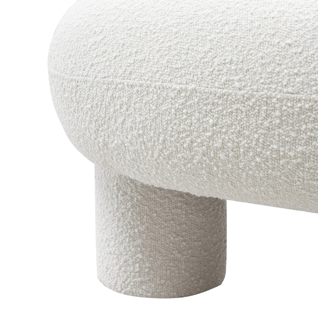 Gaynes - Modern Off-White Fabric Bench