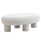 Gaynes - Modern Off-White Fabric Bench