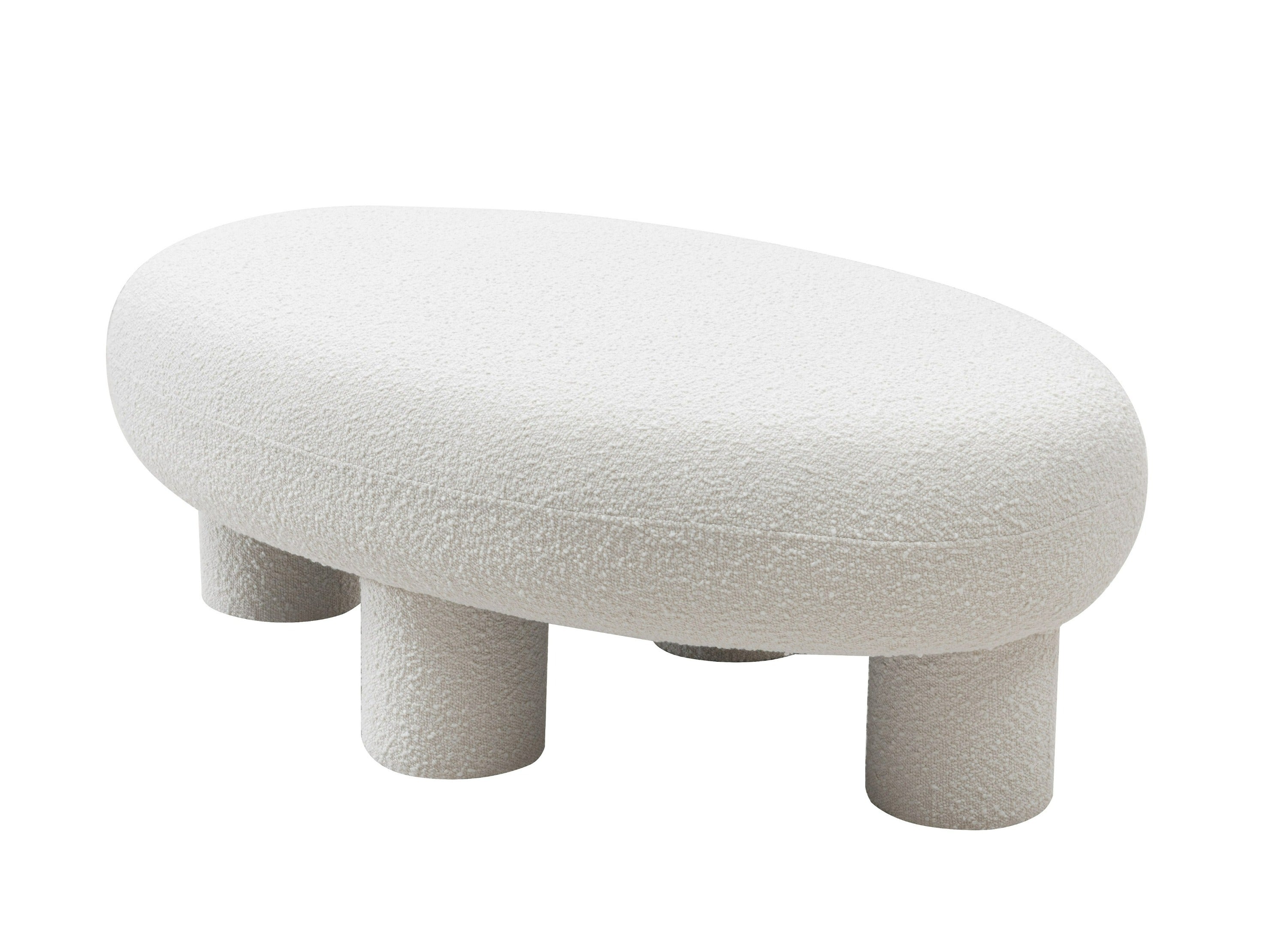 Gaynes - Modern Off-White Fabric Bench