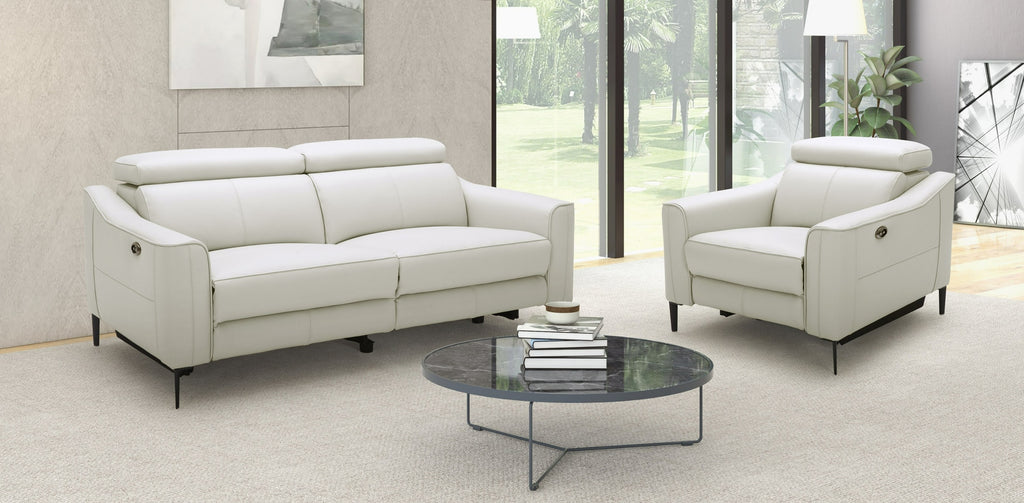 Eden - Modern White Leather Recliner Chair