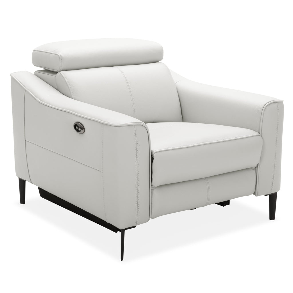 Eden - Modern White Leather Recliner Chair