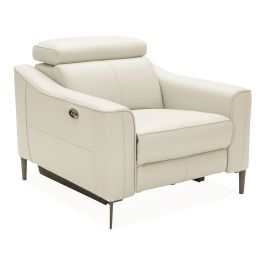Eden - Modern White Leather Recliner Chair