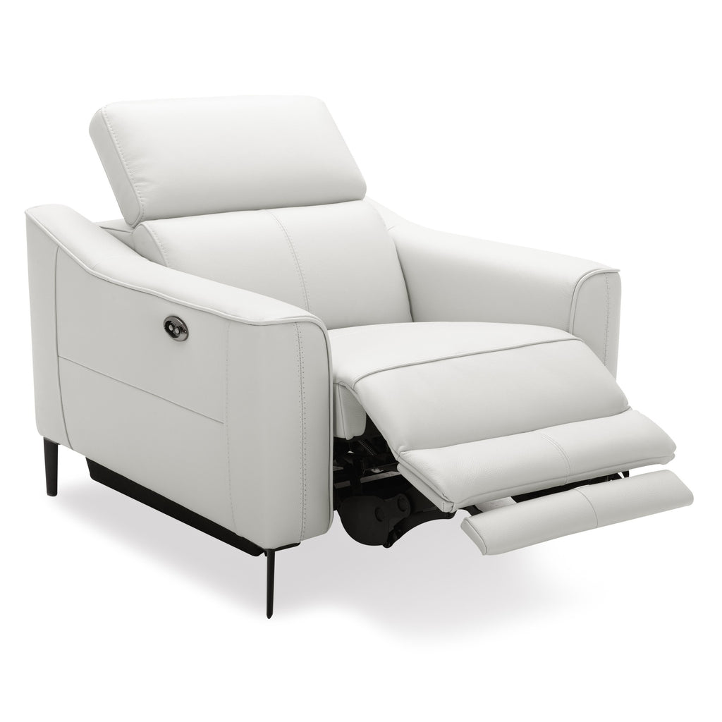 Eden - Modern White Leather Recliner Chair