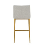 Mimi - Modern Light Grey Fabric + Antique Brass Counter Stool (Set of 2)