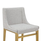 Mimi - Modern Light Grey Fabric + Antique Brass Counter Stool (Set of 2)
