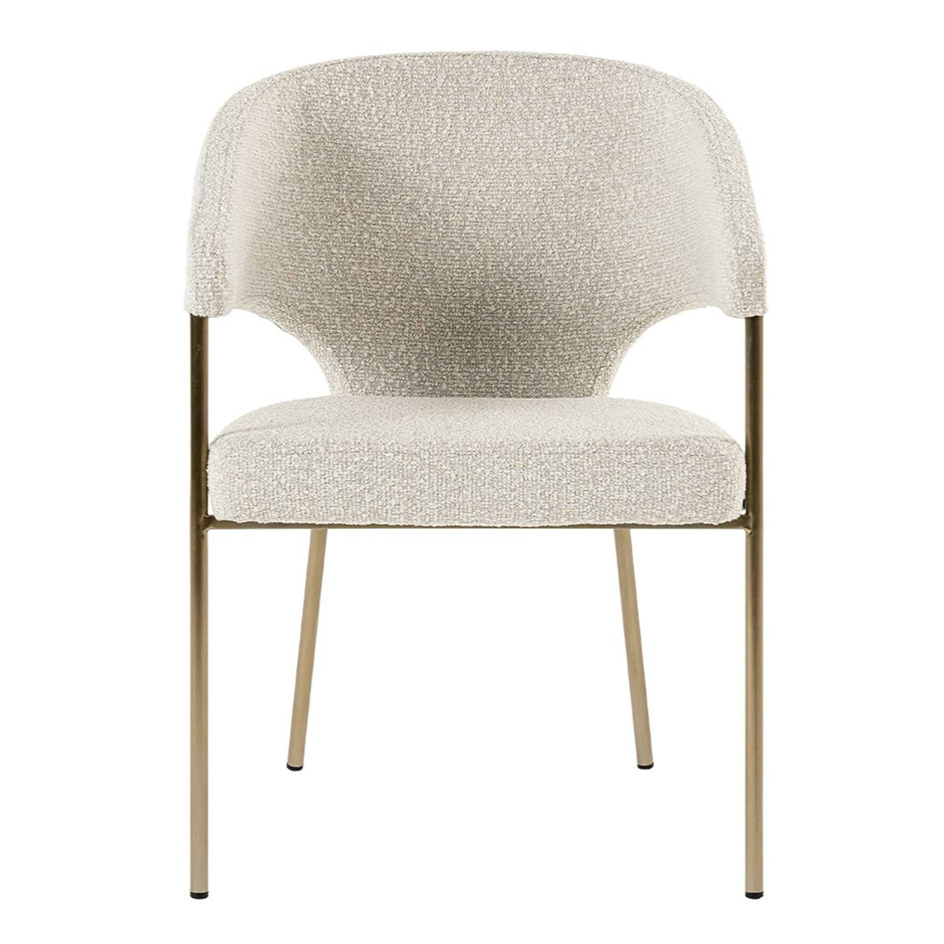 Claudine - Modern Light Grey Fabric & Antique Brass Dining Chair