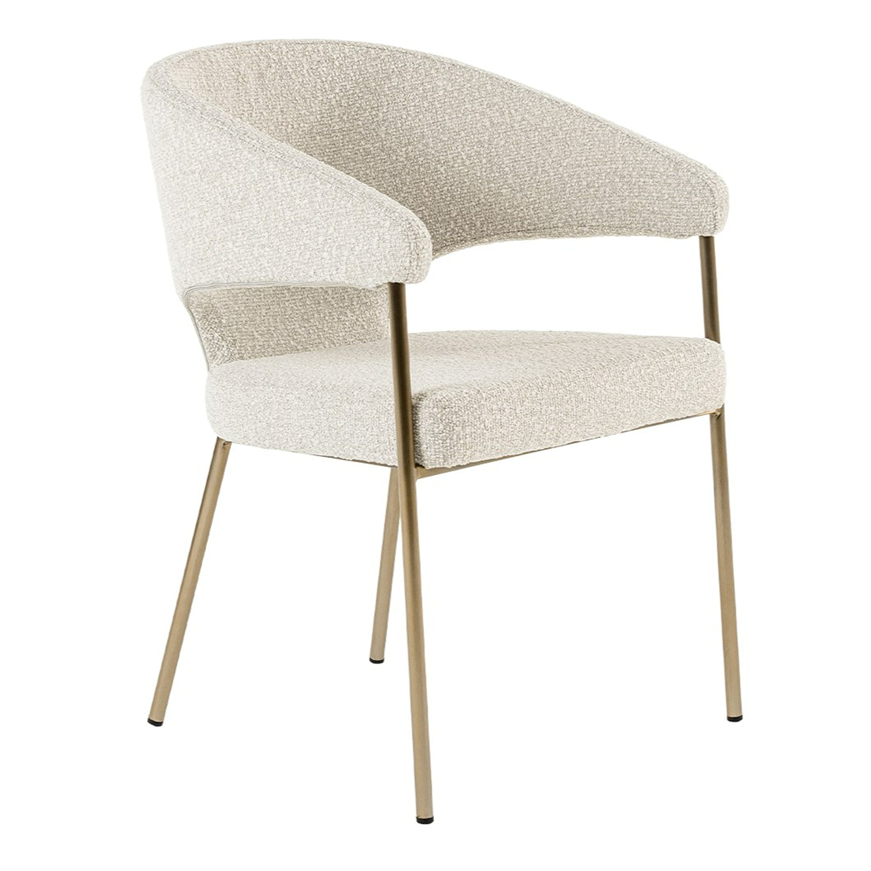Claudine - Modern Light Grey Fabric & Antique Brass Dining Chair