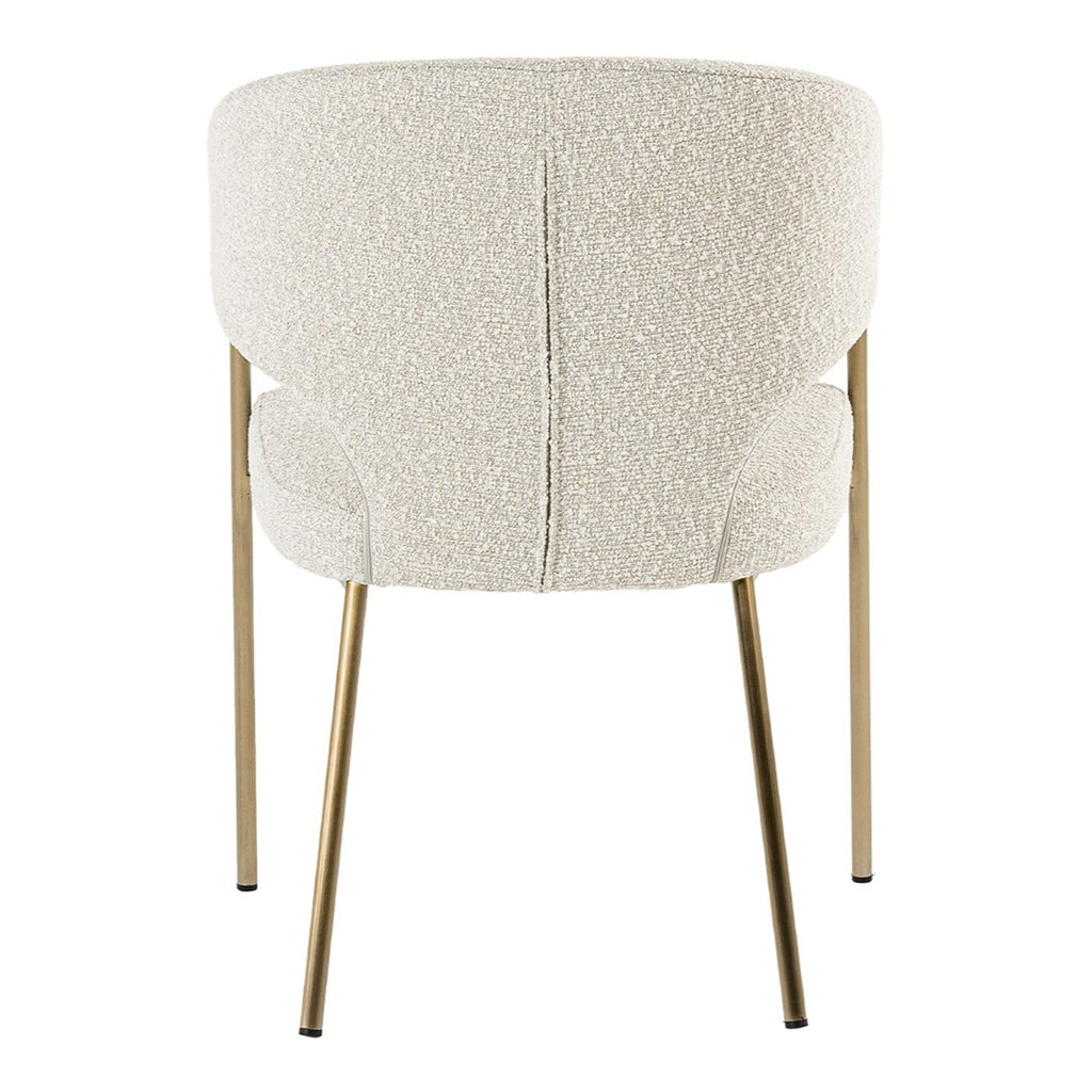 Claudine - Modern Light Grey Fabric & Antique Brass Dining Chair