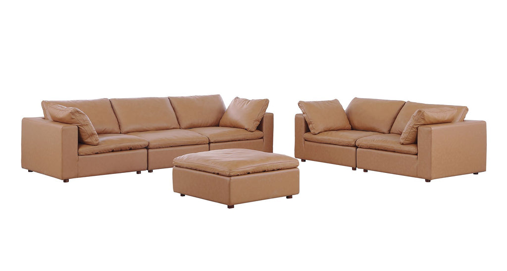 1100 Divanitalia 2-Piece Sofa Set - Top-grain Italian Leather with Ottoman