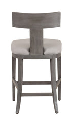 Fabien - Mid-Century Modern Beige Linen + Grey Wash Counter Chair