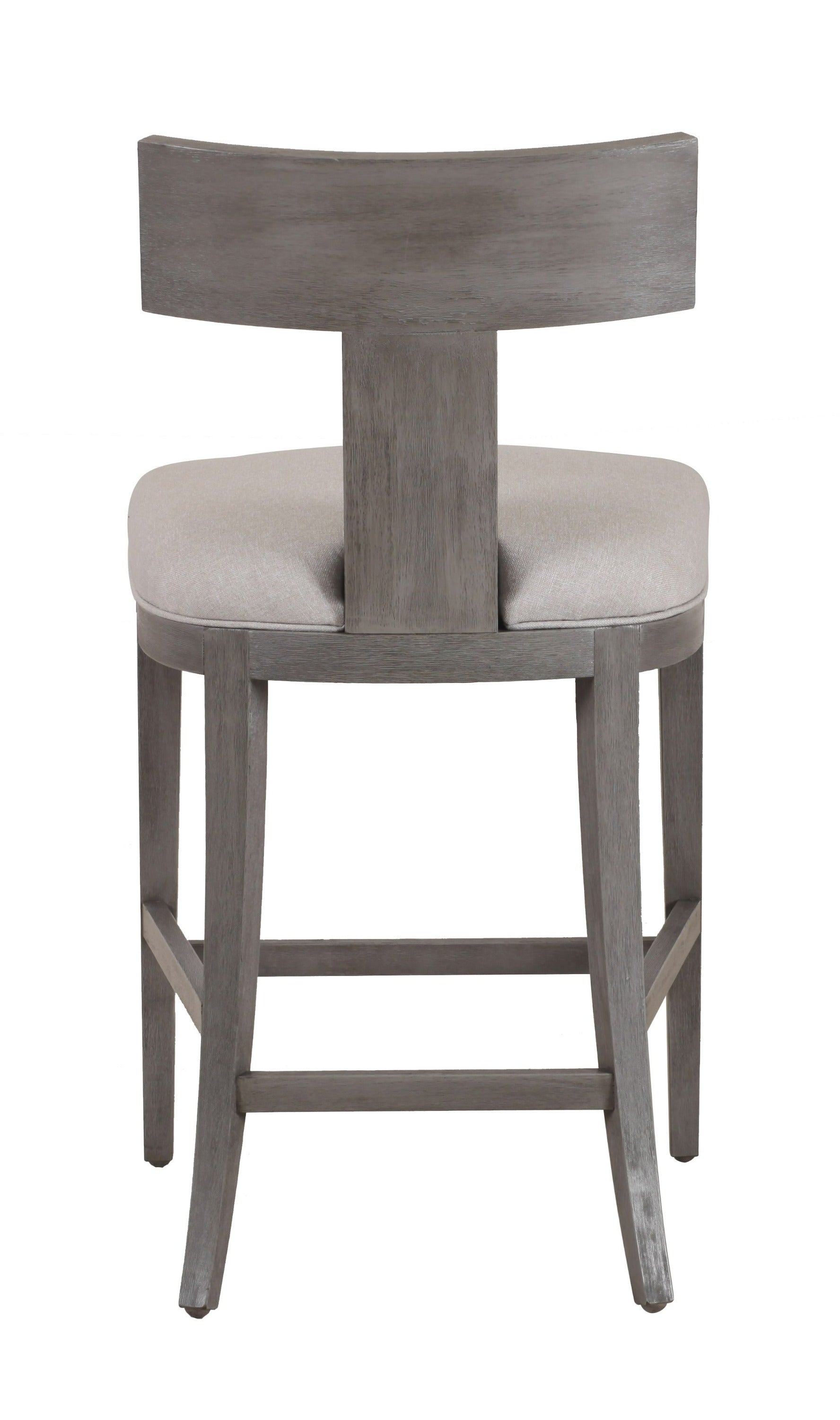 Fabien - Mid-Century Modern Beige Linen + Grey Wash Counter Chair