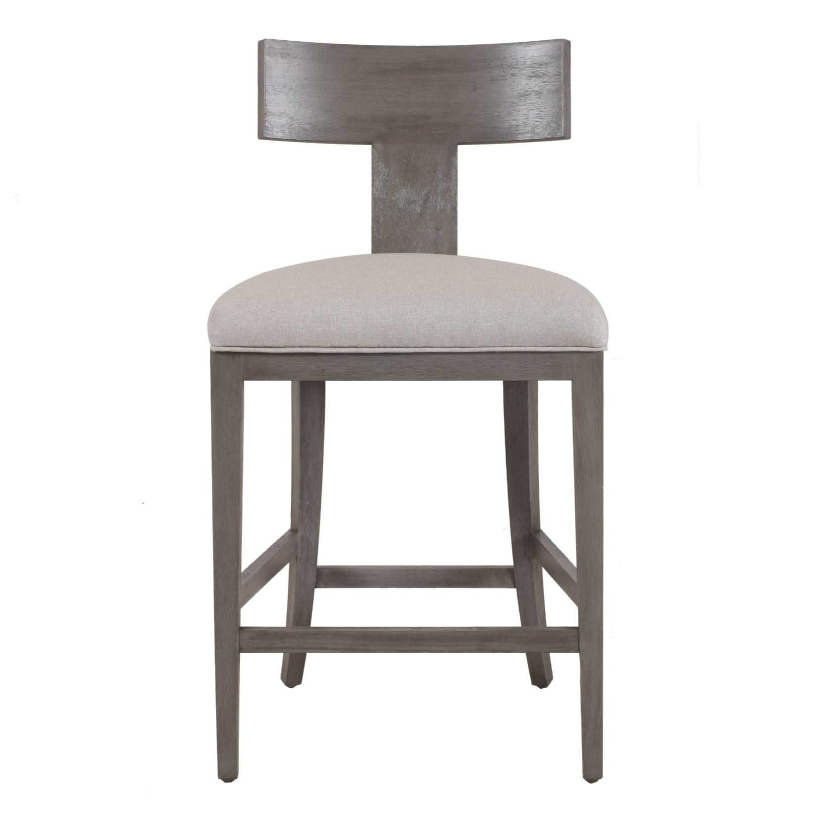 Fabien - Mid-Century Modern Beige Linen + Grey Wash Counter Chair