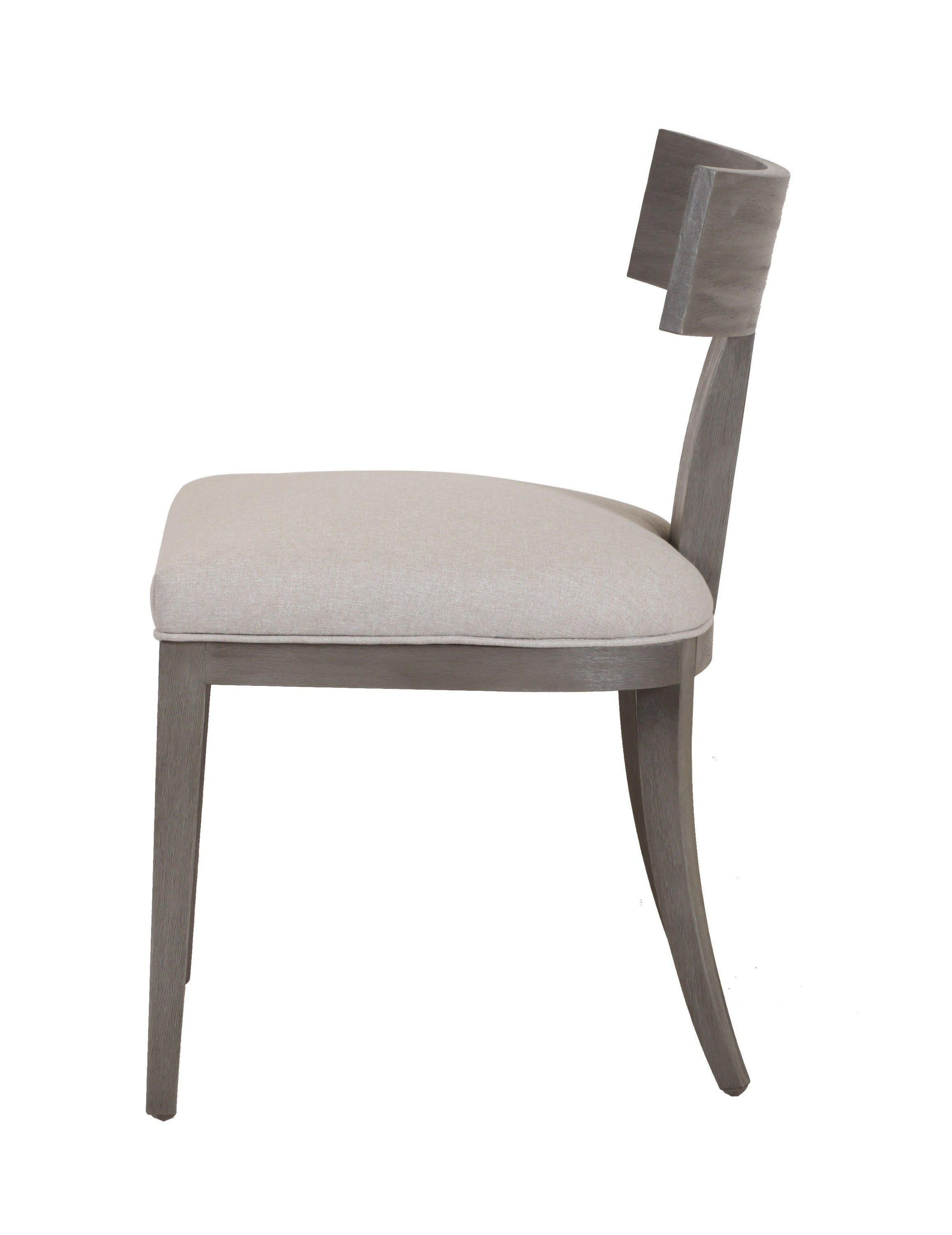 Fabien - Mid-Century Modern Beige Linen + Grey Wash Dining Chair (Set of 2)