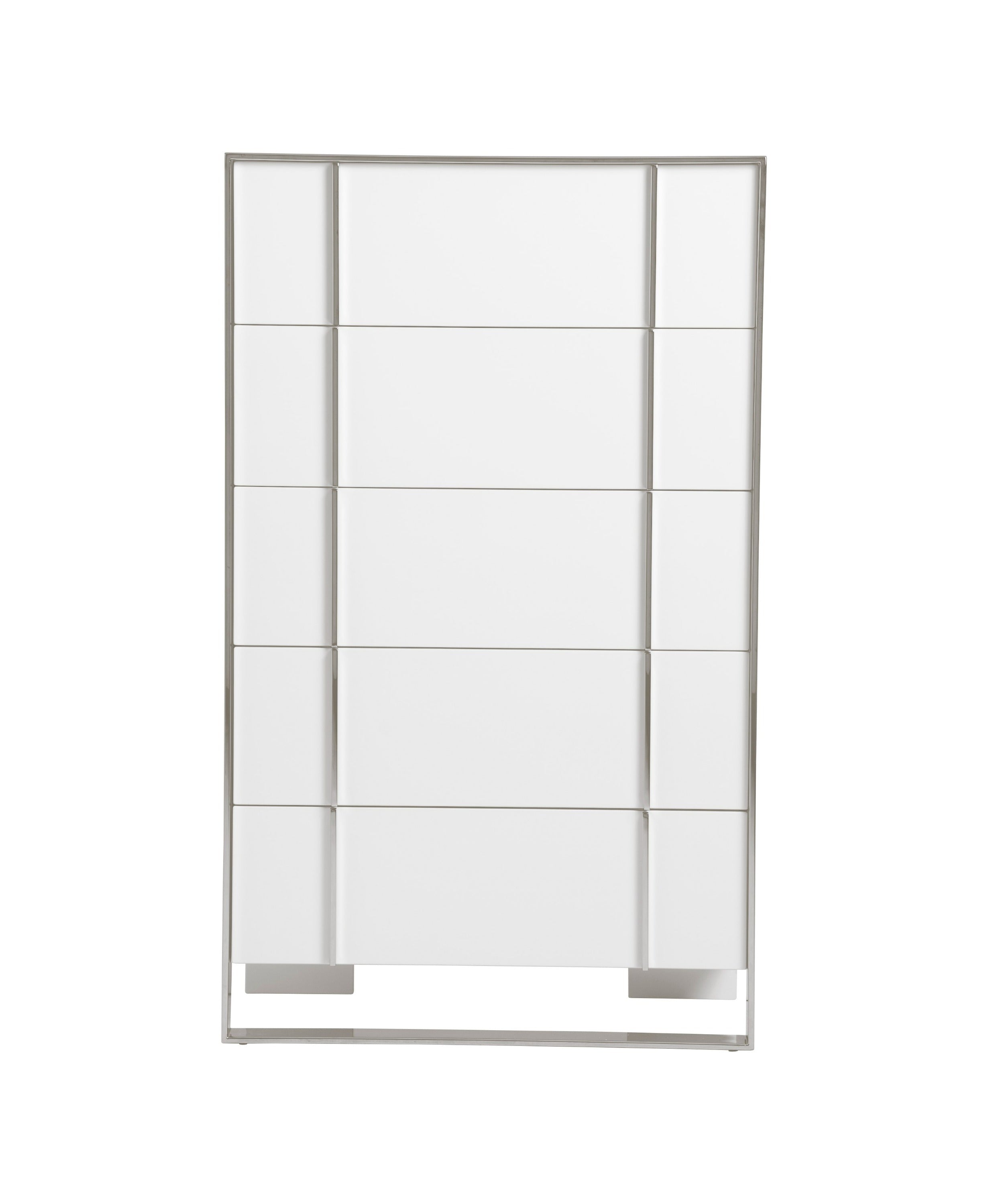 Cartier - Modern White + Stainless Steel Chest