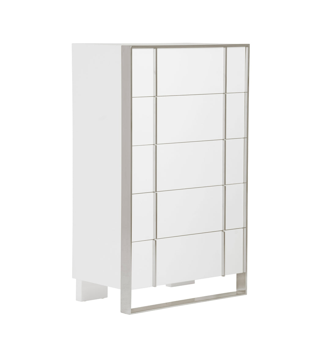 Cartier - Modern White + Stainless Steel Chest