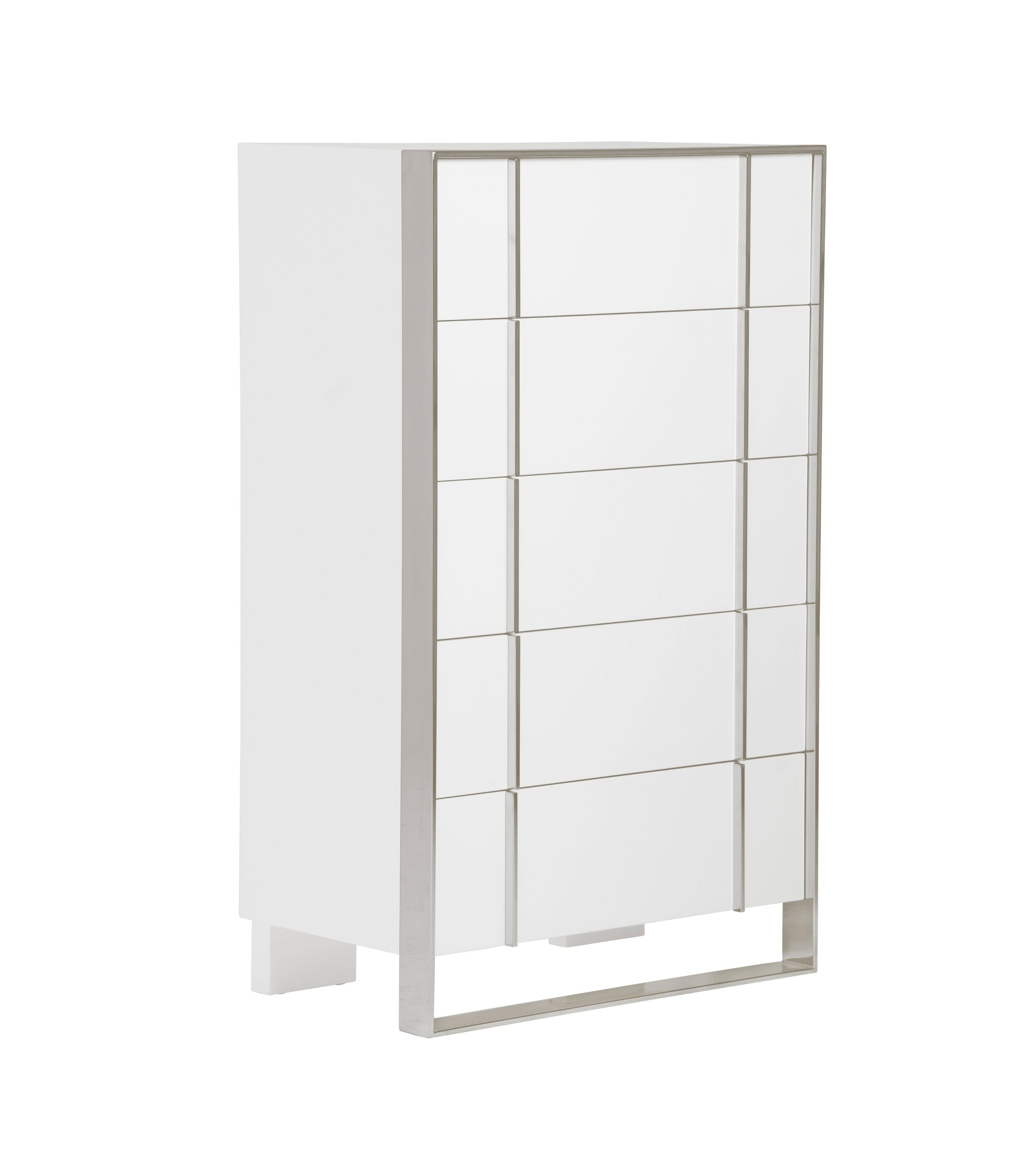 Cartier - Modern White + Stainless Steel Chest