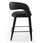 Faerron - Modern Black Leatherette Counter Chair