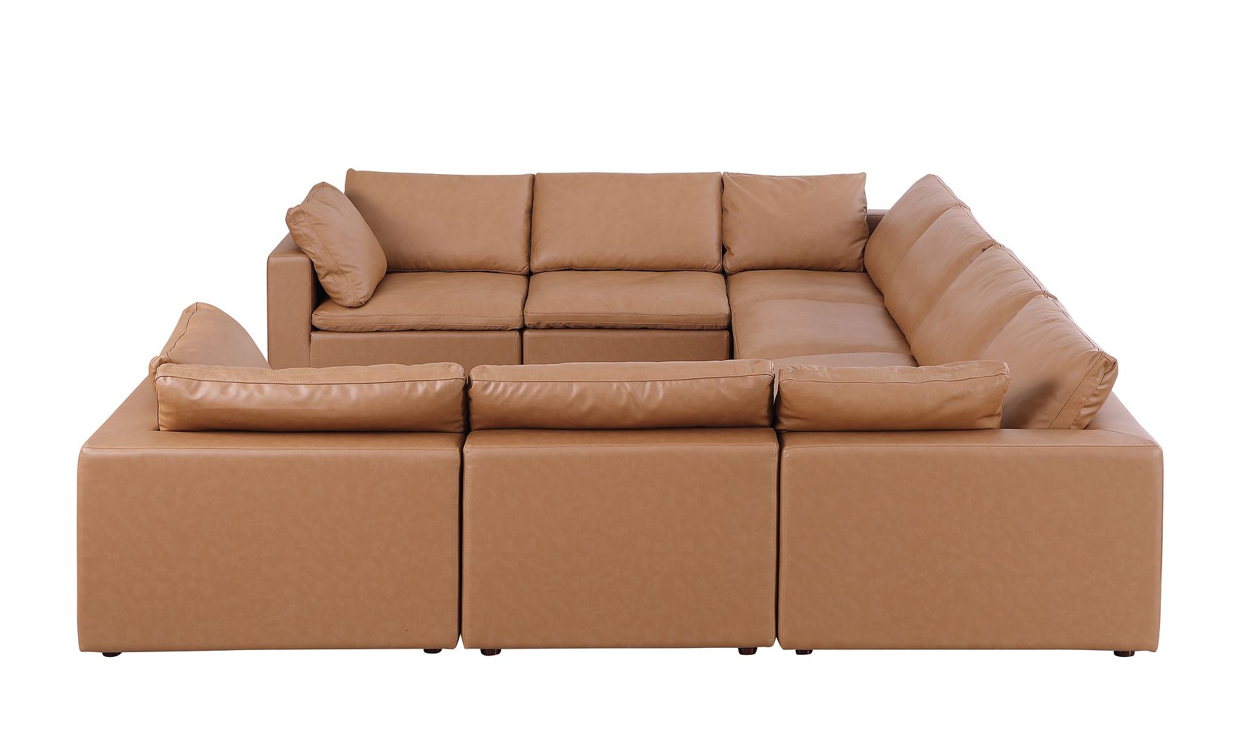 1100 Divanitalia 8-Piece U-Shaped Sectional Sofa in Top-grain Italian Leather