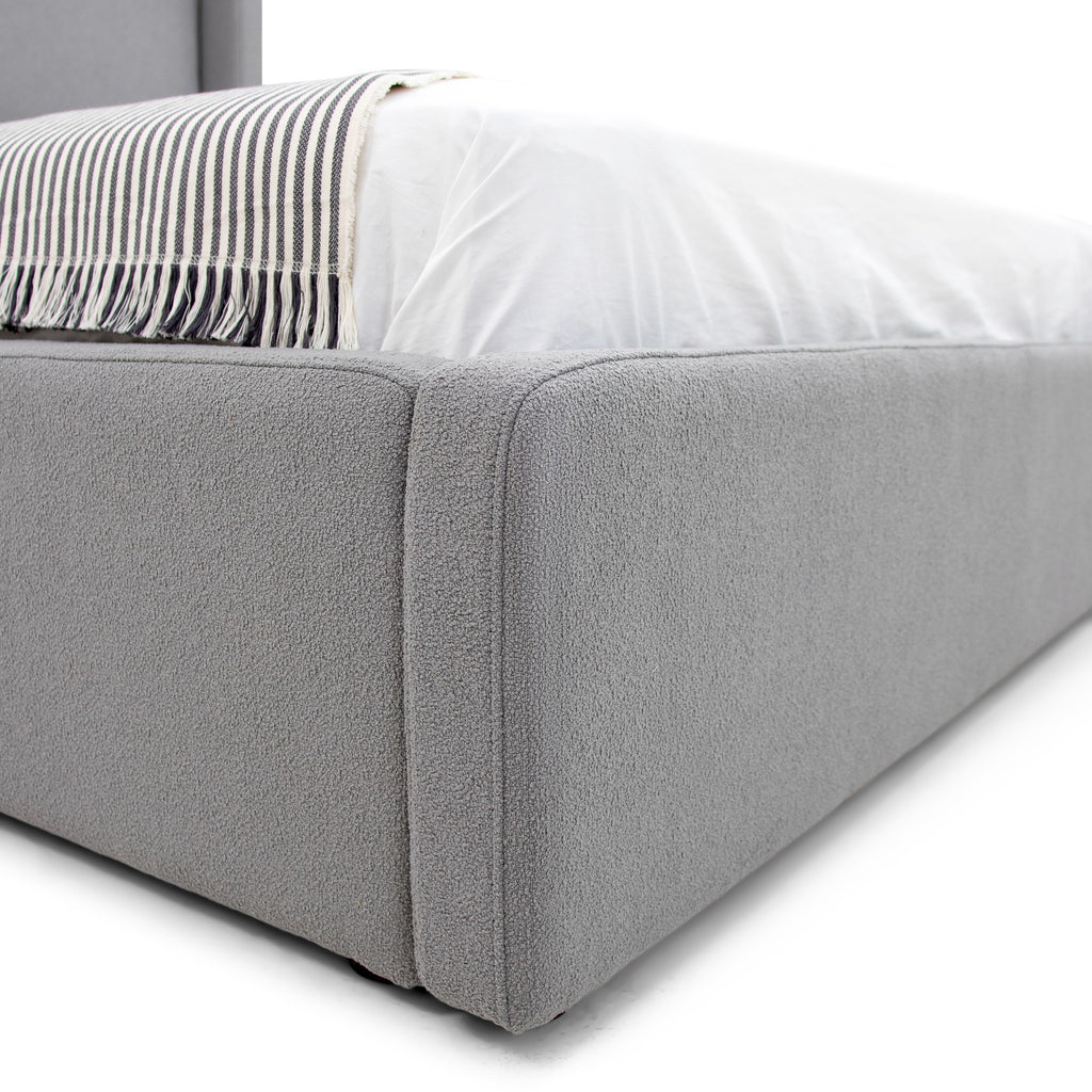 Byrne - Modern Grey Fabric Bed - Modern Grey Fabric Bed