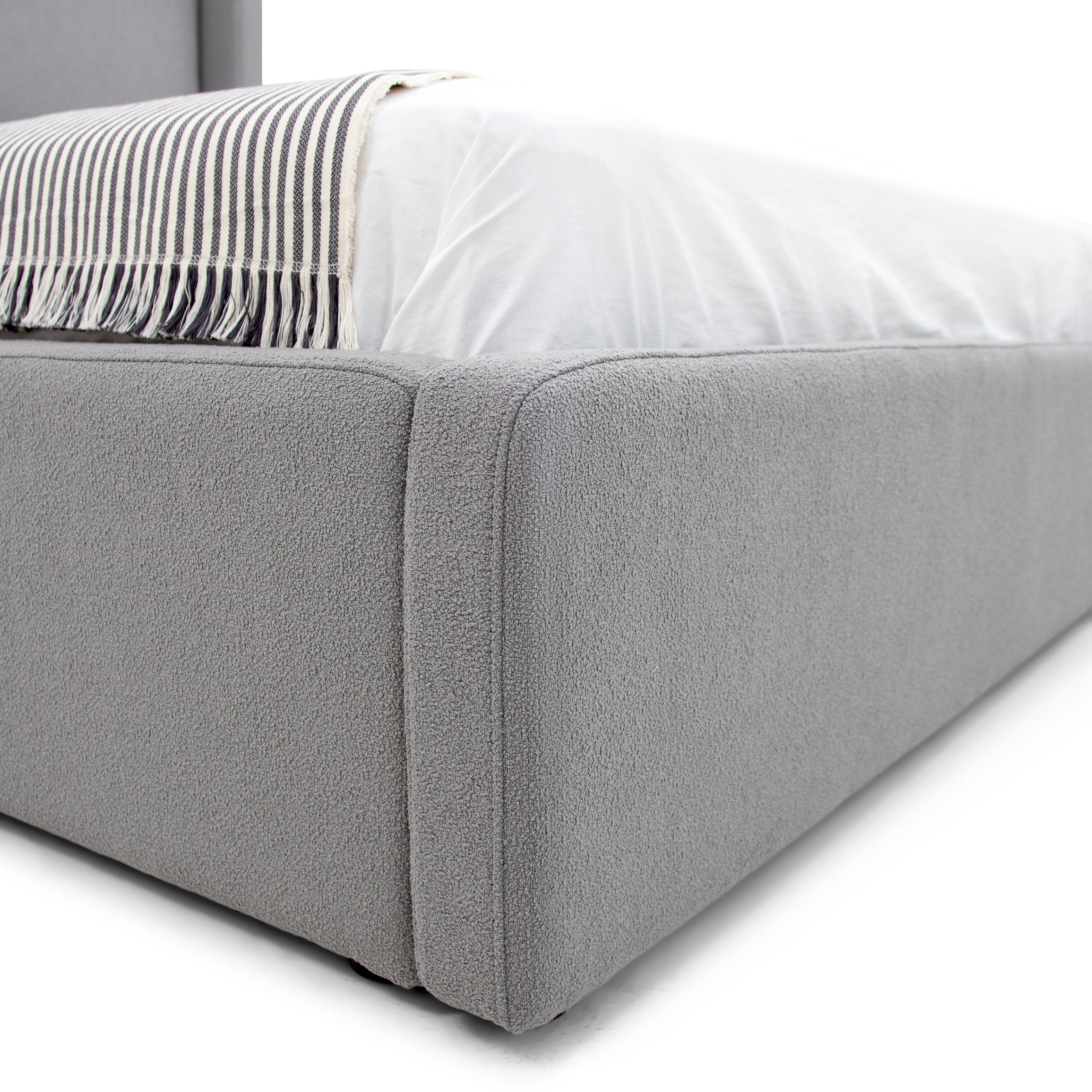Byrne - Modern Grey Fabric Bed - Modern Grey Fabric Bed