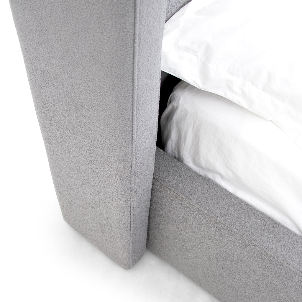 Byrne - Modern Grey Fabric Bed - Modern Grey Fabric Bed