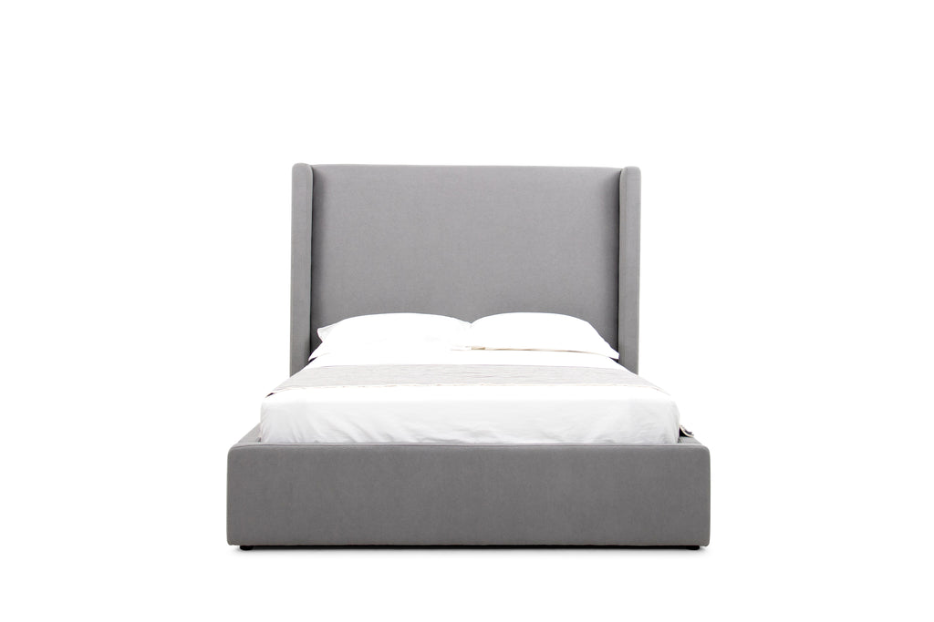 Byrne - Modern Grey Fabric Bed - Modern Grey Fabric Bed - Queen
