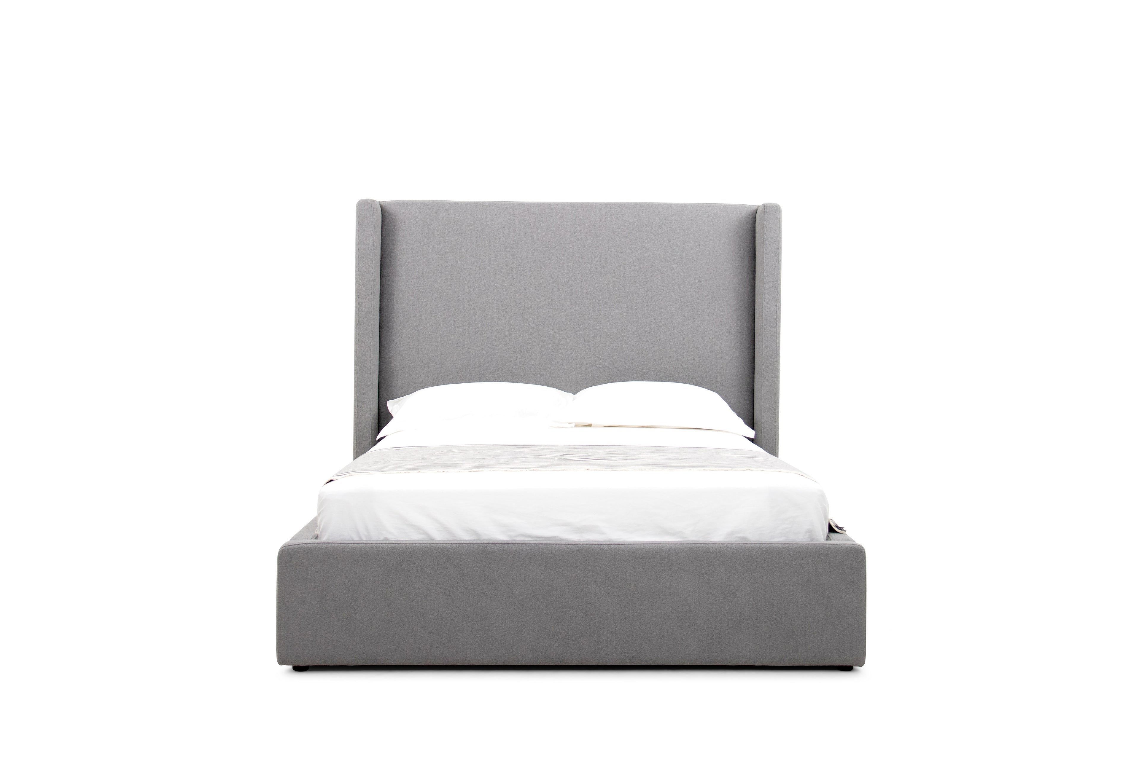 Byrne - Modern Grey Fabric Bed - Modern Grey Fabric Bed - Queen