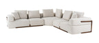 Simone - Modern Off-White Fabric Sectional Sofa