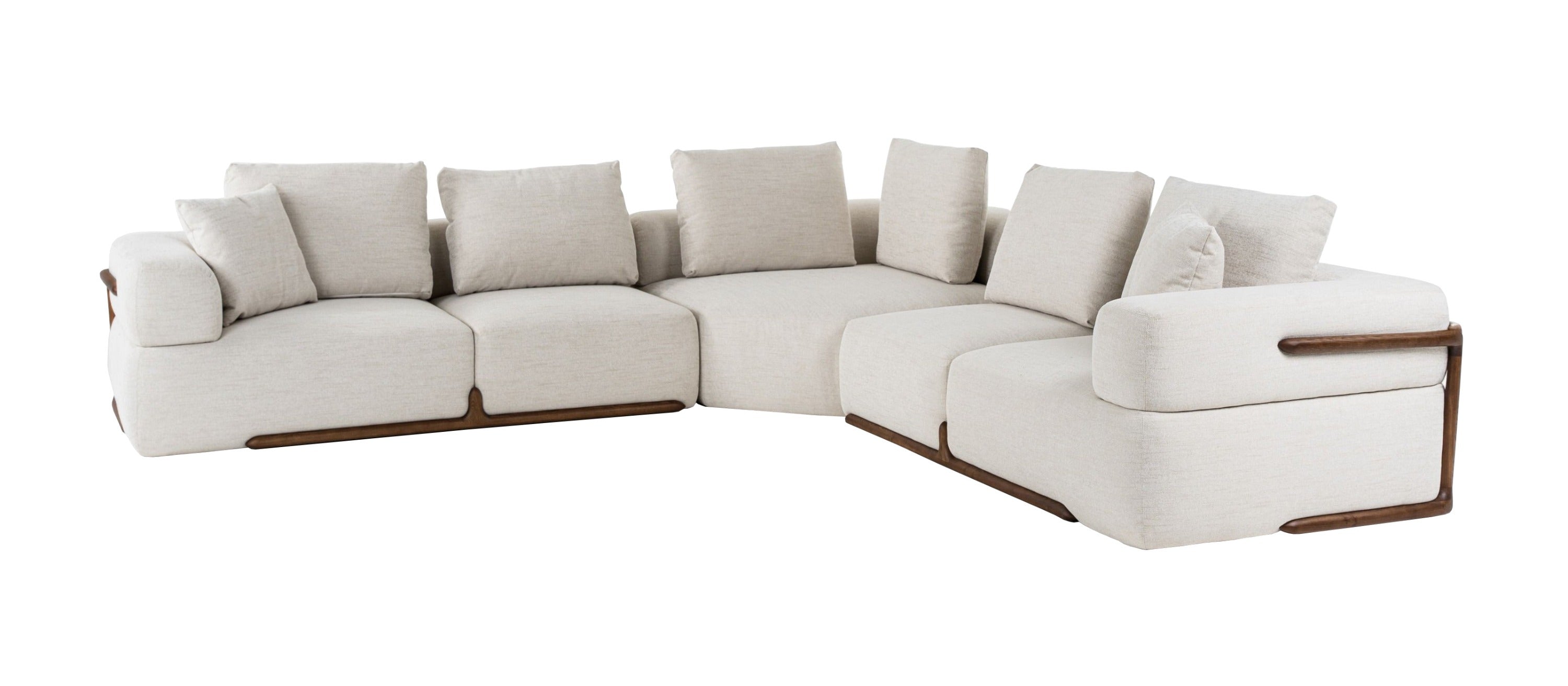 Simone - Modern Off-White Fabric Sectional Sofa