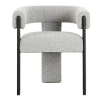 Kenmare - Modern Light Grey Fabric + Black Dining Chair