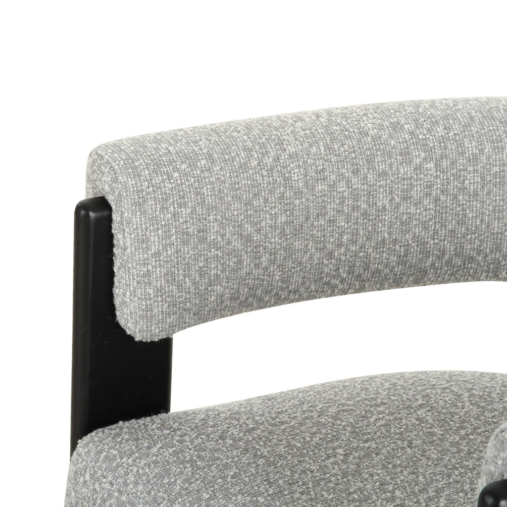 Kenmare - Modern Light Grey Fabric + Black Dining Chair