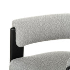 Kenmare - Modern Light Grey Fabric + Black Dining Chair