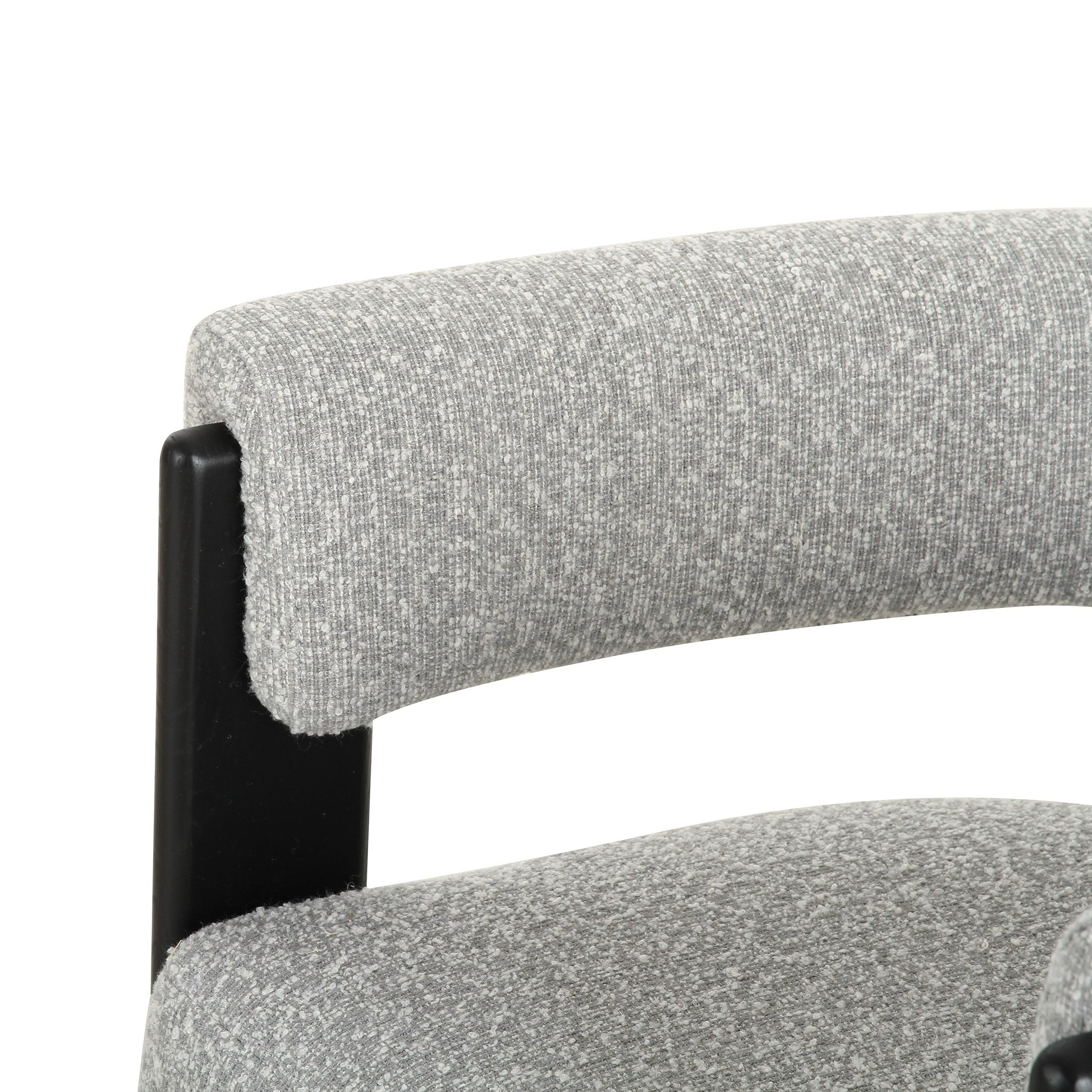 Kenmare - Modern Light Grey Fabric + Black Dining Chair
