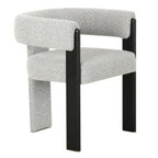 Kenmare - Modern Light Grey Fabric + Black Dining Chair