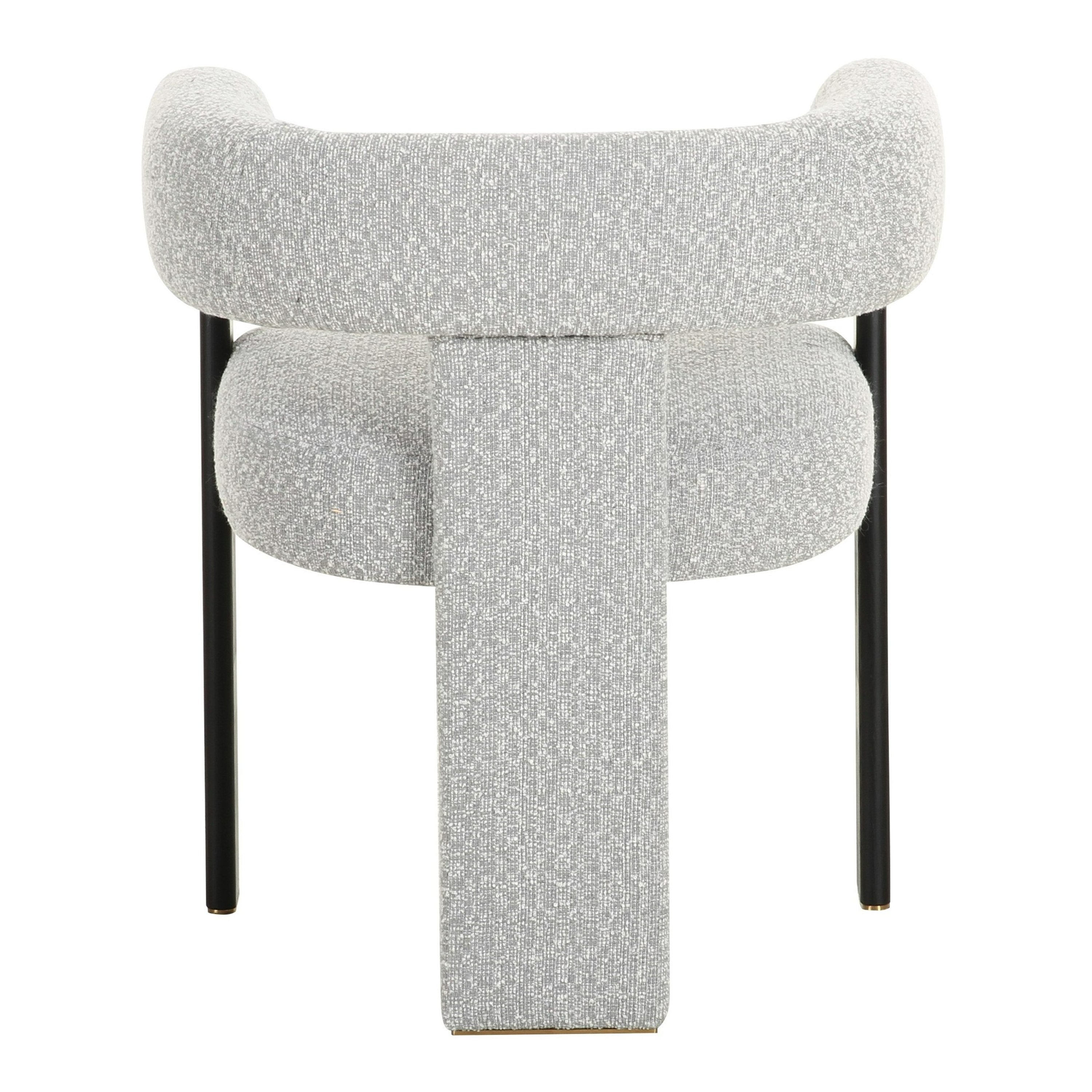 Kenmare - Modern Light Grey Fabric + Black Dining Chair