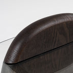 Buxton - Mid-Century Modern Glass + Dark Walnut Coffee Table