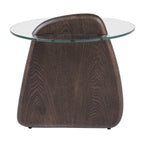 Buxton - Mid-Century Modern Glass + Dark Walnut End Table