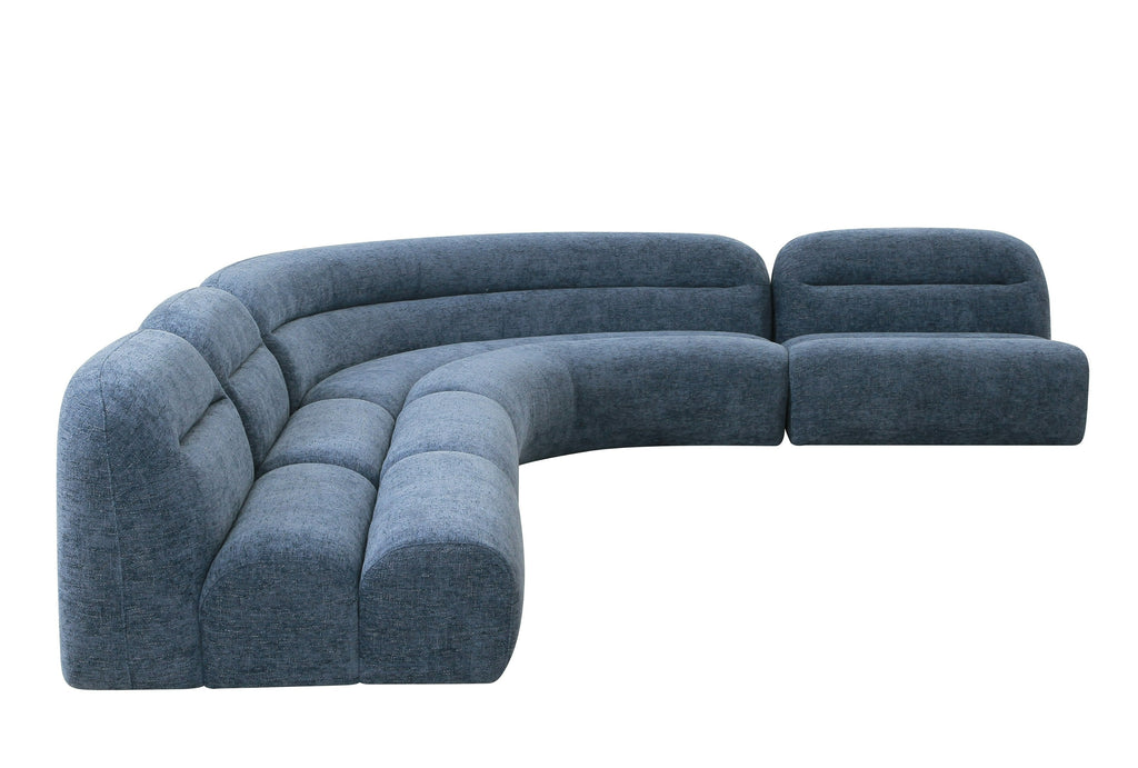 Forman - Modern Blue Fabric Modular Armless Sectional Seat