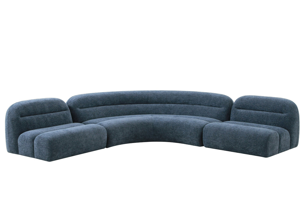 Forman - Modern Blue Fabric Modular Armless Sectional Seat