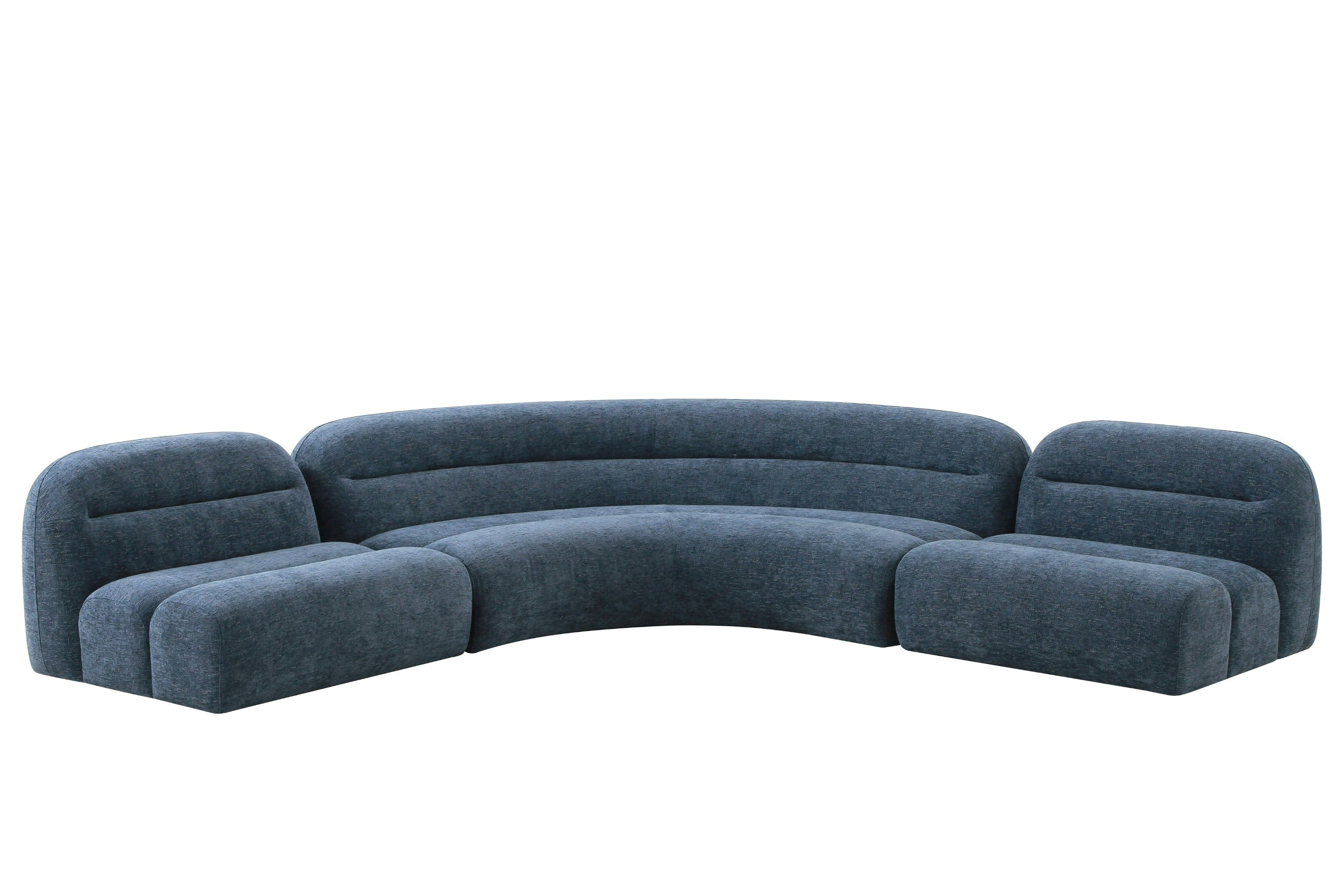 Forman - Modern Blue Fabric Modular Armless Sectional Seat