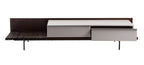 Colima - Modern Matte Beige + Walnut TV Stand