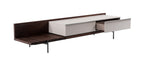 Colima - Modern Matte Beige + Walnut TV Stand