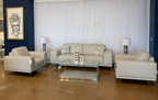 Braxton - Contemporary Clear Wave Glass Coffee Table