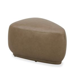 Kinsey - Modern Tan Leather Small River Rock Ottoman