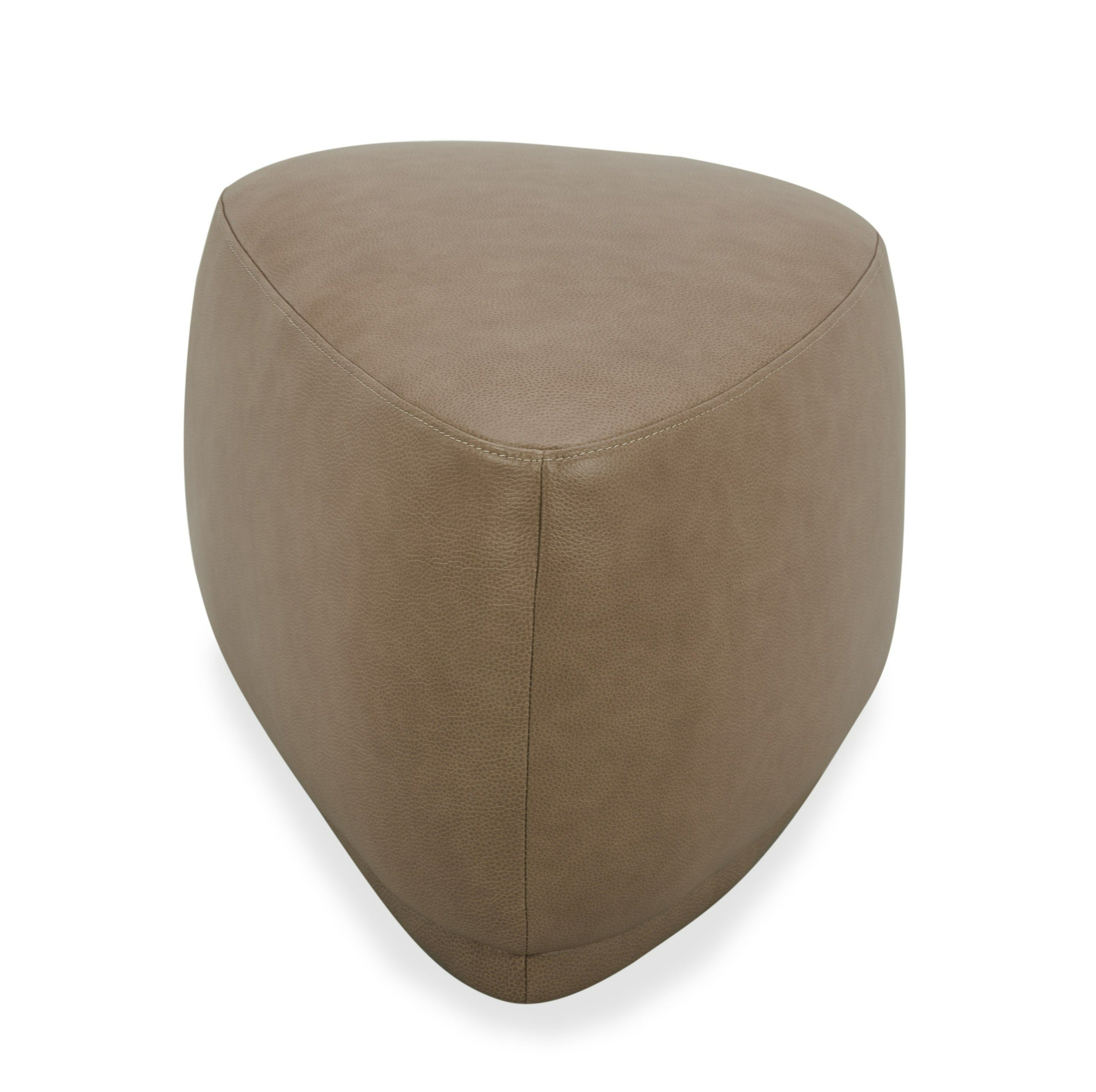 Kinsey - Modern Tan Leather Small River Rock Ottoman