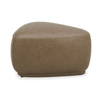 Kinsey - Modern Tan Leather Small River Rock Ottoman